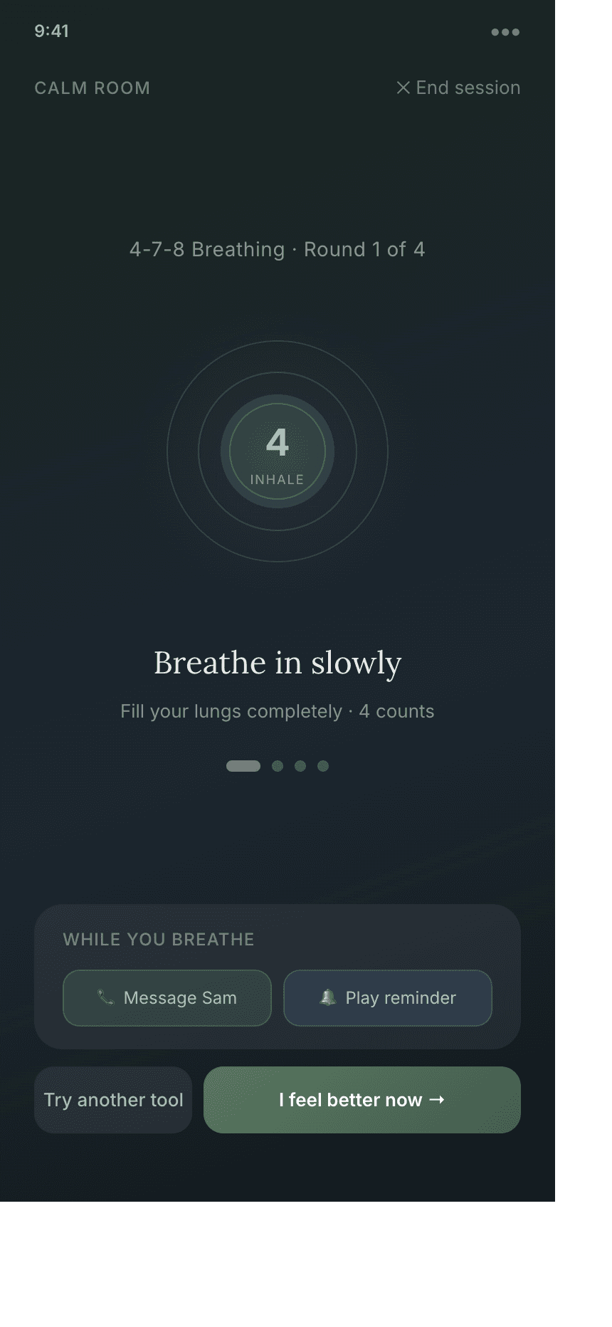 Patient SOS session screen